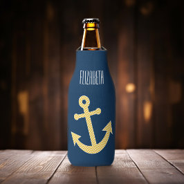 Nautical Anchor med Gulten Chevron Mönster