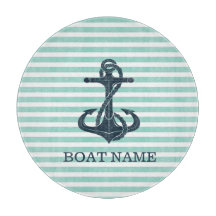Nautical,Anchor,Mint Grönt Rand