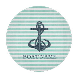Nautical,Anchor,Mint Grönt Rand