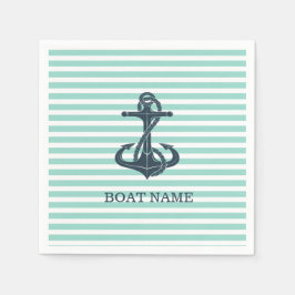 Nautical,Anchor,Mint Grönt Rand Pappersservett