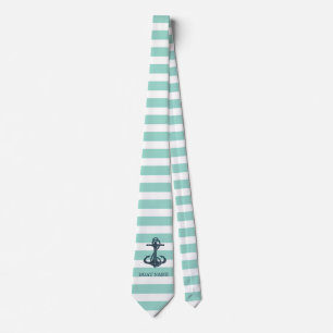 Nautical,Anchor,Mint Grönt Rand Slips