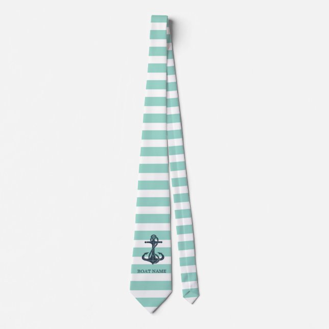 Nautical,Anchor,Mint Grönt Rand Slips (Framsida)
