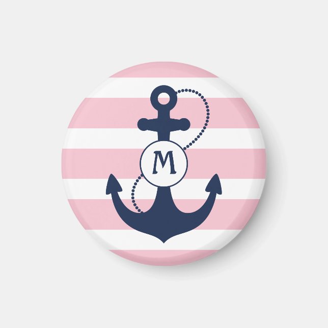 Nautical Anchor Mongram Magnet (Framsidan)
