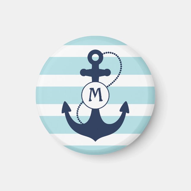 Nautical Anchor Mongram Magnet (Framsidan)