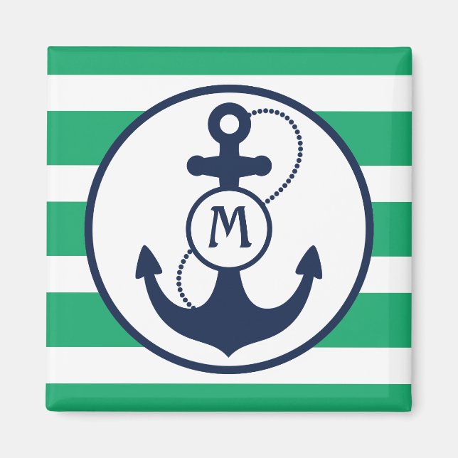 Nautical Anchor Mongram Magnet (Framsidan)
