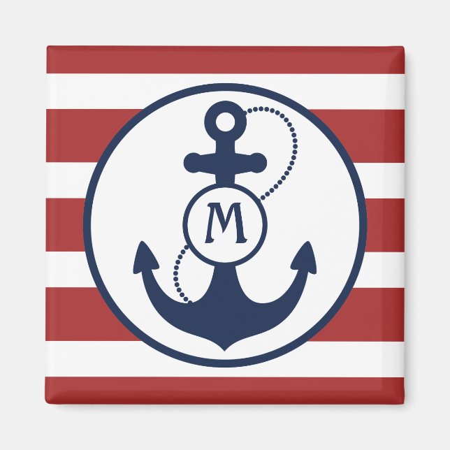 Nautical Anchor Mongram Magnet (Framsidan)