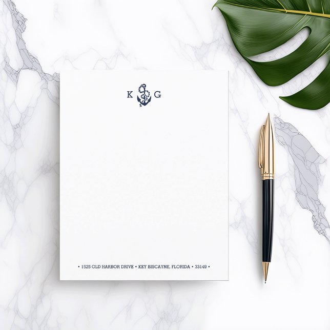 Nautical Anchor Monogram-anteckningsbok (Skapare uppladdad)