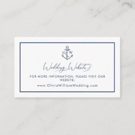 Nautical Anchor Monogram Bröllop webbplats Tilläggskort