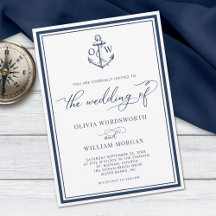 Nautical Anchor Monogram Ram marin Bröllop