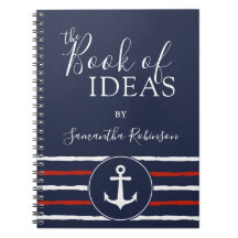 Nautical Anchor Monogrammed Red White Navy Blue