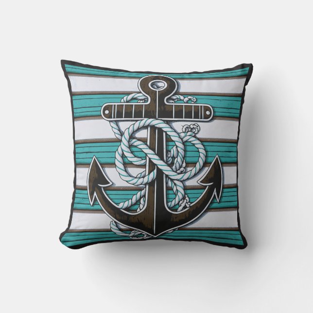 Nautical Anchor Mönster Kudde (Framsida)
