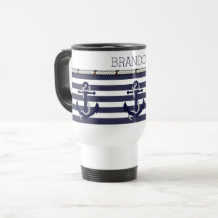 Nautical Anchor Motif Välj din Färg-Anpassningsb Resemugg