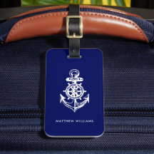Nautical Anchor Navy Blue Anpassningsbar