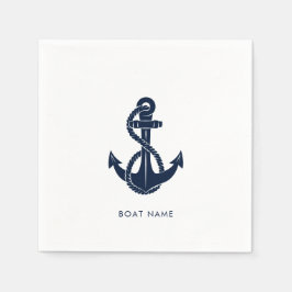 Nautical Anchor Navy Blue Boat Namn Pappersservett