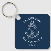 Nautical Anchor Navy Blue Family Namn