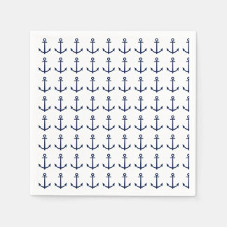 Nautical Anchor Navy Blue Pappersservett