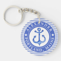 Nautical Anchor Navy Blue Personlig
