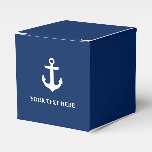 Nautical Anchor Navy Blue Personlig Presentaskar (Framsidan Sidan)