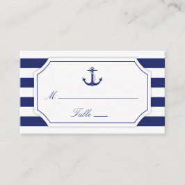 Nautical Anchor Navy Blue Rand Bröllop Placeringskort