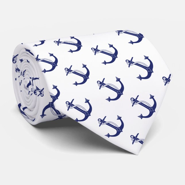 Nautical Anchor Navy Blue Slips (Rullad)