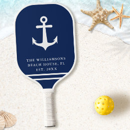 Nautical Anchor, Navy Blue White Beach House