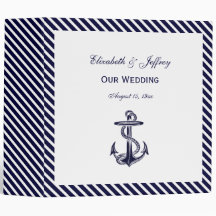 Nautical Anchor Navy Diag Rand 2A Bröllop Binder