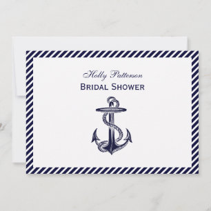 Nautical Anchor Navy Diag Rand 2H Möhippa Inbjudningar