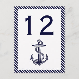 Nautical Anchor Navy Diag Rand 2V Bordsnummer
