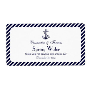 Nautical Anchor Navy Diag Stripe 2 BH Vattenflaska Fraktsedel