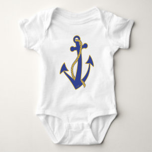 Nautical Anchor Navy med Guld Rope T-shirt