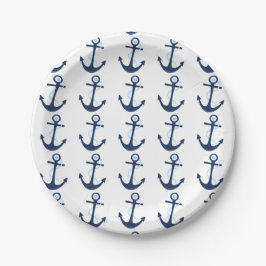 Nautical Anchor Navy Modern Boy Shower Plate