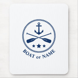 Nautical Anchor & Oars Ditt fartyg eller Namn-mari Musmatta
