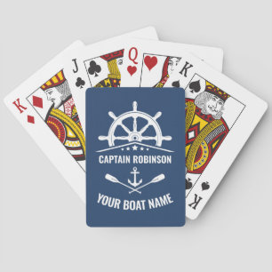 Nautical Anchor Oars Helm Kapten & Boat Namn Casinokort