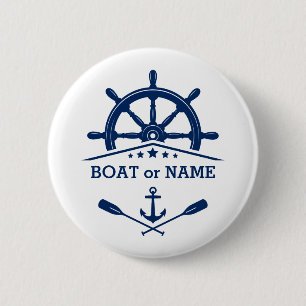 Nautical Anchor Oars hjälper ditt namn eller båt Knapp