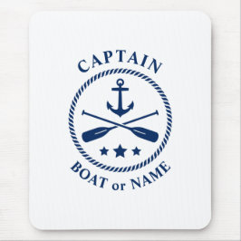 Nautical Anchor & Oars med kapten Boat eller Namn Musmatta