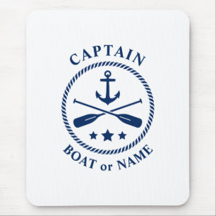 Nautical Anchor & Oars med kapten Boat eller Namn Musmatta