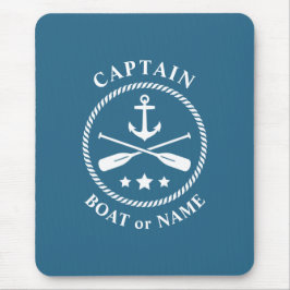 Nautical Anchor & Oars med kapten Boat eller Namn Musmatta