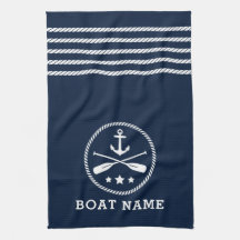 Nautical Anchor Oars Stars Boat Namn Sea Blue
