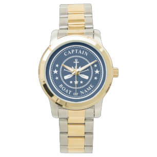 Nautical Anchor Oars Stars kapten Boat Namn Armbandsur