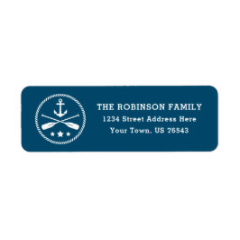 Nautical Anchor Oars Stars Rope Aqua Adress Returadress Etikett