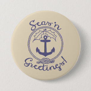 Nautical Anchor och Holly   HELGDAG Knapp