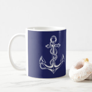 Nautical Anchor och Rope Blue Kaffemugg