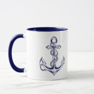Nautical Anchor och Rope Blue Mugg