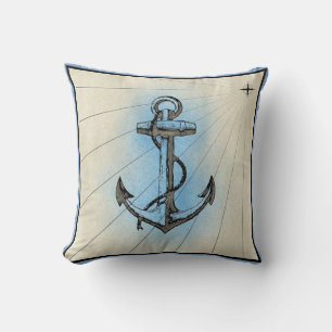 Nautical Anchor och Rope Dekorativ kudde