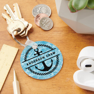 Nautical Anchor och Rope Split Monogram Nyckelring