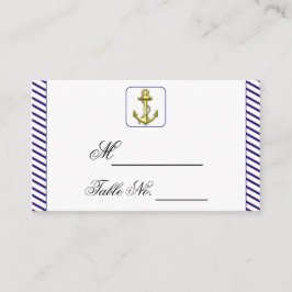Nautical Anchor på Blue Rand Bröllop Place Card Placeringskort