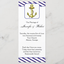Nautical Anchor på Blue Rand Bröllopsprogram Program