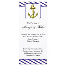 Nautical Anchor på Blue Rand Bröllopsprogram