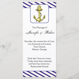 Nautical Anchor på Blue Rand Bröllopsprogram Program