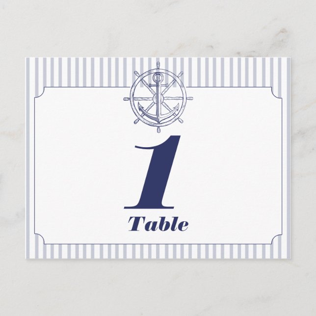 Nautical Anchor på Grått Rand Bordsnummer (Framsida)